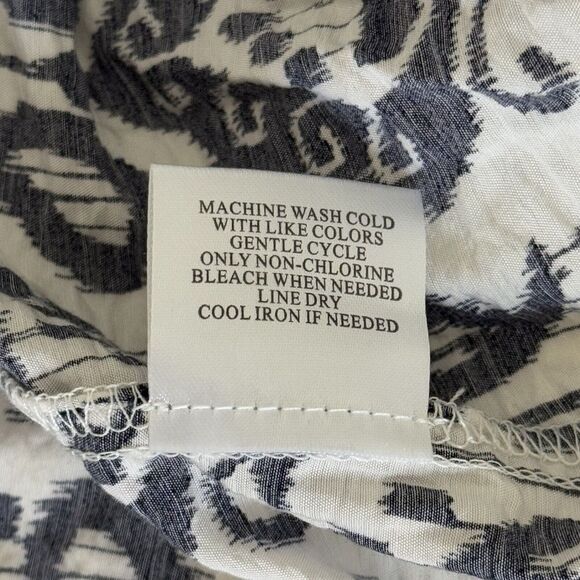 Fred David Women's Blouse‎ Button Up Sz 3X Black White Boho Peasant - Picture 9 of 12